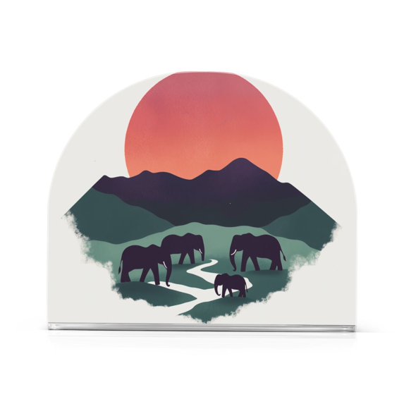 Yayeee Napkin Holder for Table Kitchen Paper Tissue Organization, Abstract Elephant