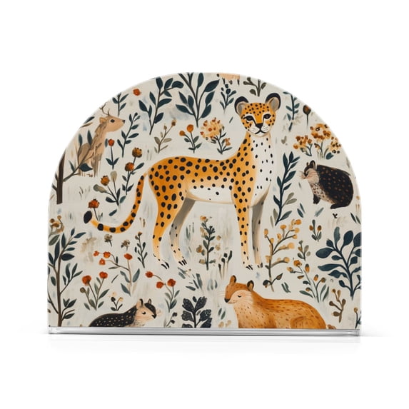 Yayeee Napkin Holder for Table Kitchen Paper Tissue Organization, Animals In A Forest Pattern