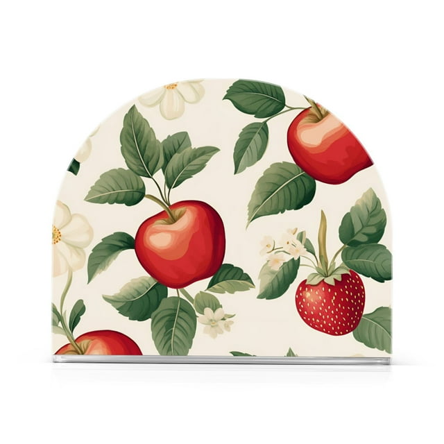 Yayeee Napkin Holder for Table Kitchen Paper Tissue Organization, Apples Flower Pattern