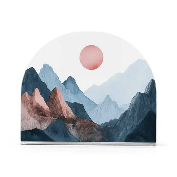 Yayeee Napkin Holder for Table Kitchen Paper Tissue Organization, Art Mountain and Sun Pattern