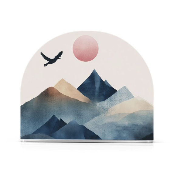 Yayeee Napkin Holder for Table Kitchen Paper Tissue Organization, Art Mountains
