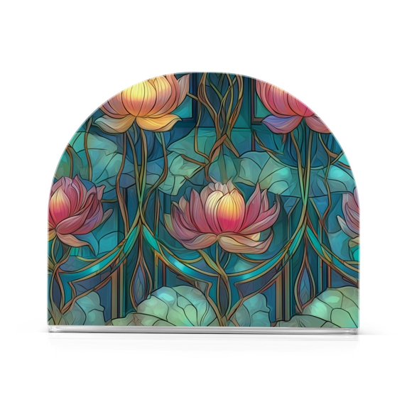 Yayeee Napkin Holder for Table Kitchen Paper Tissue Organization, Art Water Lilies Pattern