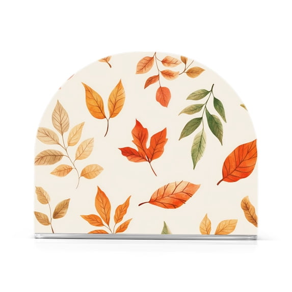 Yayeee Napkin Holder for Table Kitchen Paper Tissue Organization, Beige Autumn Leaves