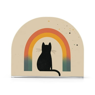 Yayeee Napkin Holder for Table Kitchen Paper Tissue Organization, Beige Cat Rainbow