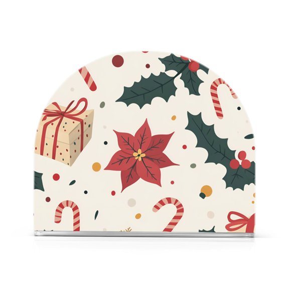 Yayeee Napkin Holder for Table Kitchen Paper Tissue Organization, Beige Christmas Candy Canes