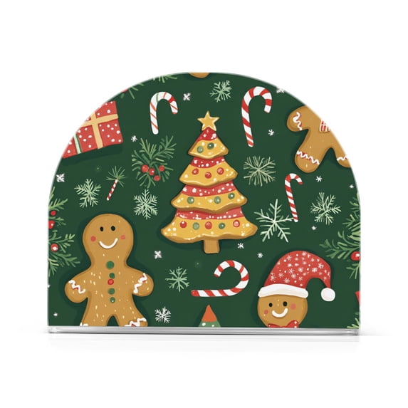 Yayeee Napkin Holder for Table Kitchen Paper Tissue Organization, Beige Christmas Gingerbread
