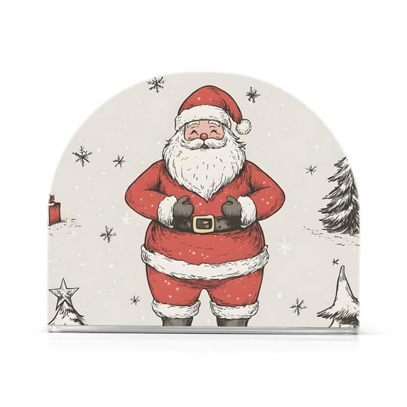 Yayeee Napkin Holder for Table Kitchen Paper Tissue Organization, Beige Christmas Santa