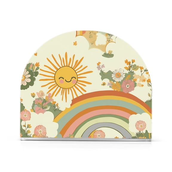 Yayeee Napkin Holder for Table Kitchen Paper Tissue Organization, Beige Clouds