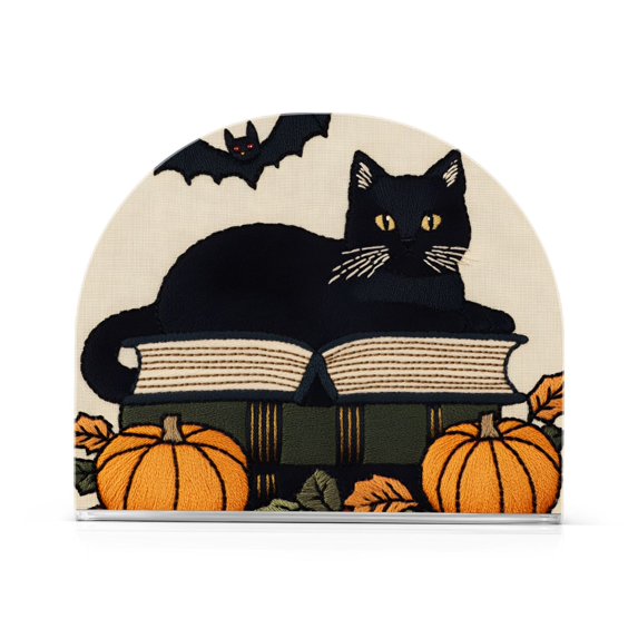 Yayeee Napkin Holder for Table Kitchen Paper Tissue Organization, Beige Halloween Cat