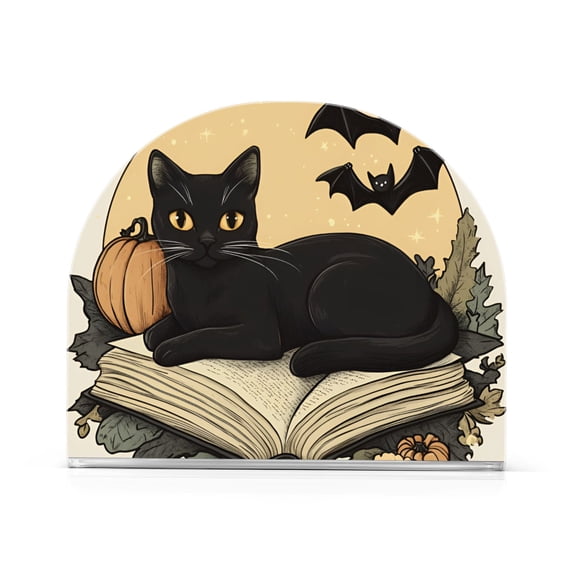 Yayeee Napkin Holder for Table Kitchen Paper Tissue Organization, Beige Halloween Cat
