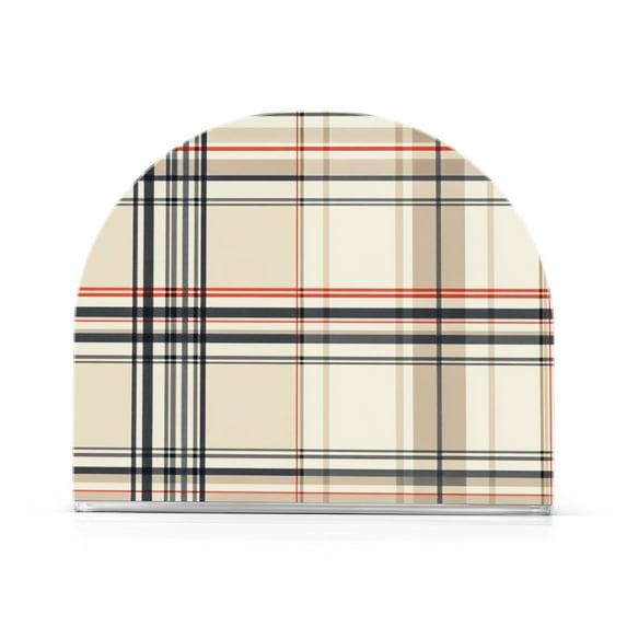 Yayeee Napkin Holder for Table Kitchen Paper Tissue Organization, Beige Plaid Pattern