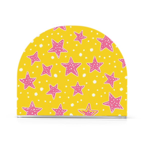 Yayeee Napkin Holder for Table Kitchen Paper Tissue Organization, Big Pink Stars Pattern