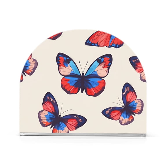 Yayeee Napkin Holder for Table Kitchen Paper Tissue Organization, Blue Butterflies