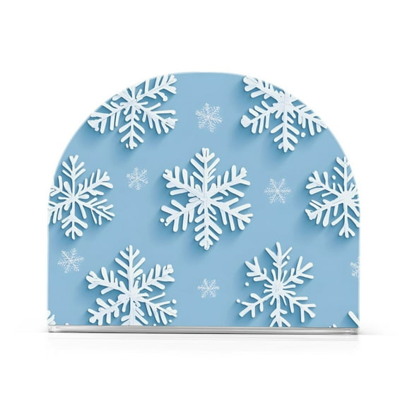 Yayeee Napkin Holder for Table Kitchen Paper Tissue Organization, Blue Snowflake