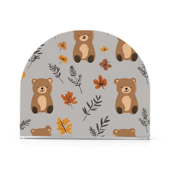 Yayeee Napkin Holder for Table Kitchen Paper Tissue Organization, Brown Cartoon Bears