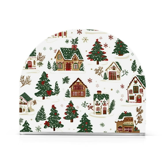 Yayeee Napkin Holder for Table Kitchen Paper Tissue Organization, Brown Christmas House