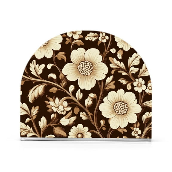 Yayeee Napkin Holder for Table Kitchen Paper Tissue Organization, Brown Floral