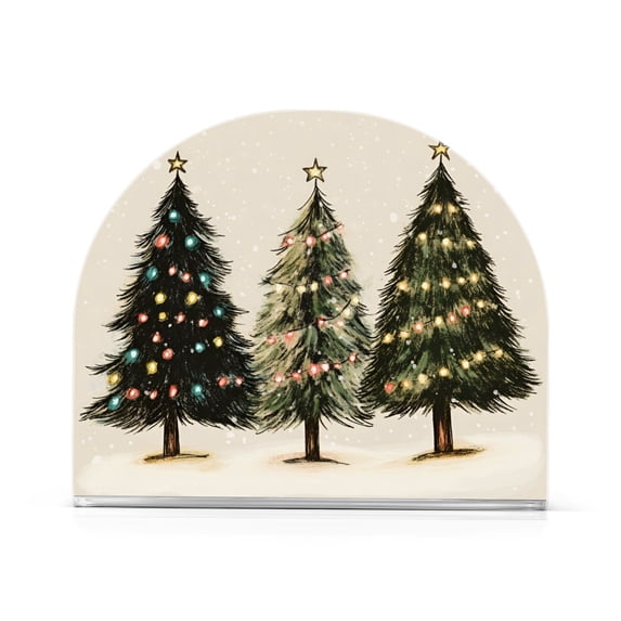 Yayeee Napkin Holder for Table Kitchen Paper Tissue Organization, Cartoon Christmas Trees