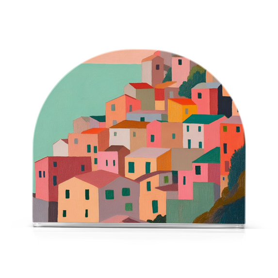 Yayeee Napkin Holder for Table Kitchen Paper Tissue Organization, Cityscape Painting