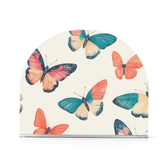 Yayeee Napkin Holder for Table Kitchen Paper Tissue Organization, Colorful Butterflies
