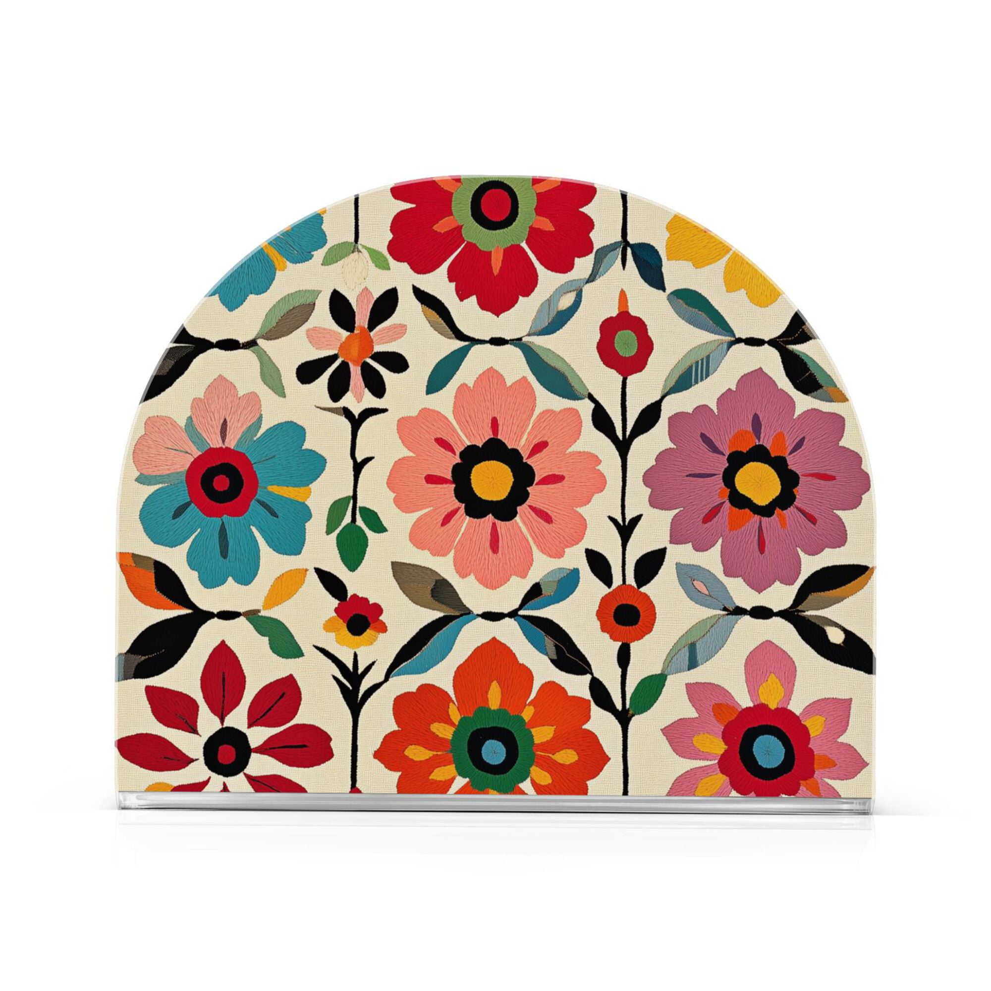 Yayeee Napkin Holder for Table Kitchen Paper Tissue Organization, Colorful Flowers
