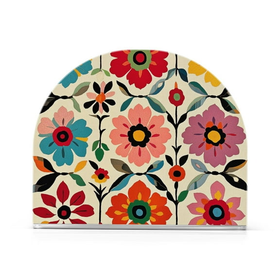 Yayeee Napkin Holder for Table Kitchen Paper Tissue Organization, Colorful Flowers