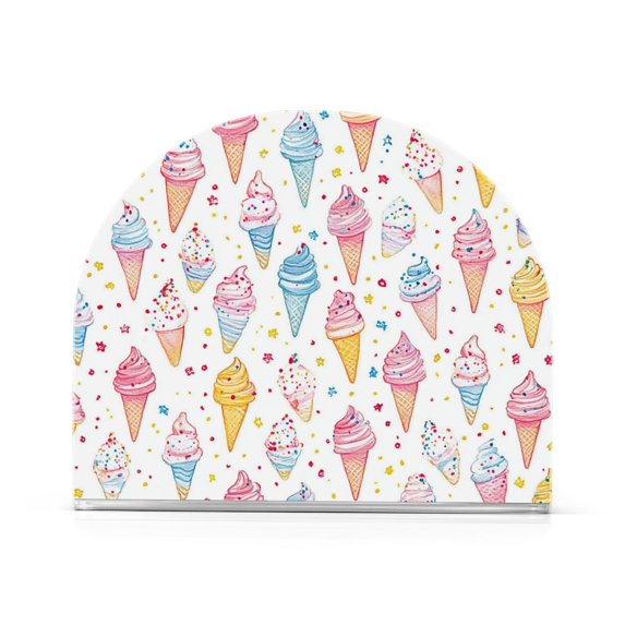 Yayeee Napkin Holder for Table Kitchen Paper Tissue Organization, Colorful Ice Cream Pattern