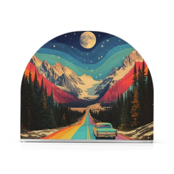 Yayeee Napkin Holder for Table Kitchen Paper Tissue Organization, Colorful Road