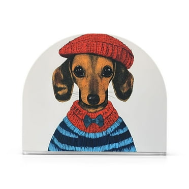 Yayeee Napkin Holder for Table Kitchen Paper Tissue Organization, Cute Dog Artist