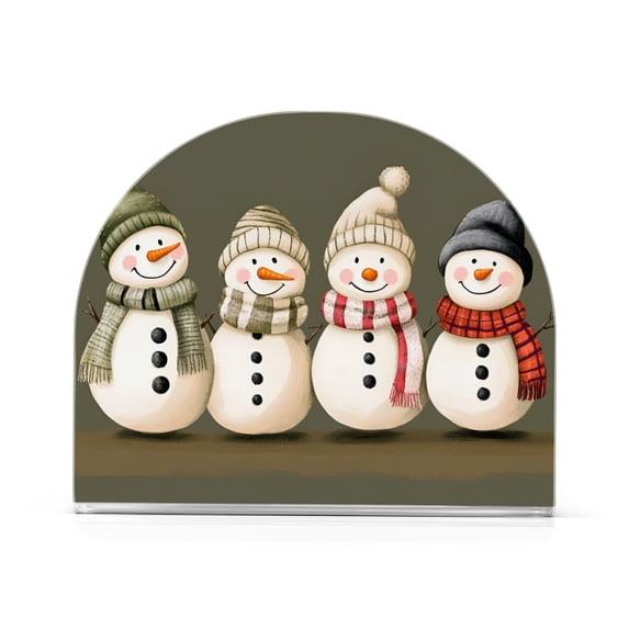 Yayeee Napkin Holder for Table Kitchen Paper Tissue Organization, Cute Snowmen