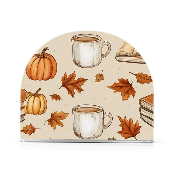 Yayeee Napkin Holder for Table Kitchen Paper Tissue Organization, Fall Mug Pattern