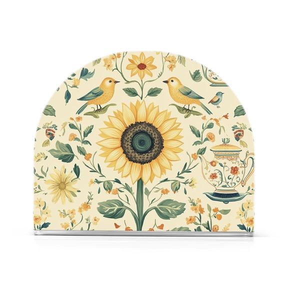 Yayeee Napkin Holder for Table Kitchen Paper Tissue Organization, Floral Birds Pattern