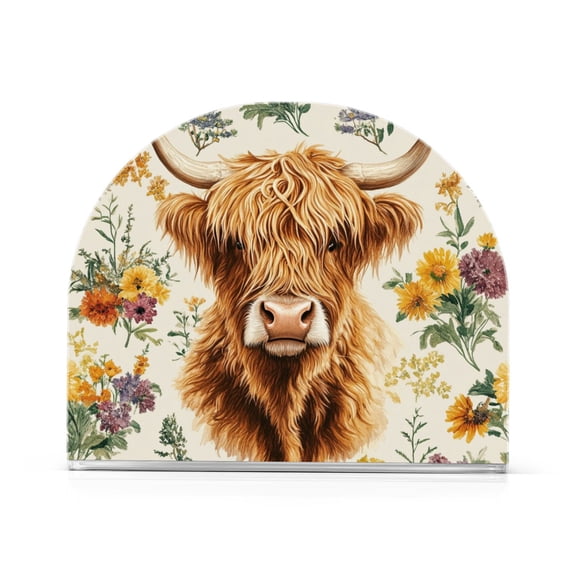 Yayeee Napkin Holder for Table Kitchen Paper Tissue Organization, Floral Cow