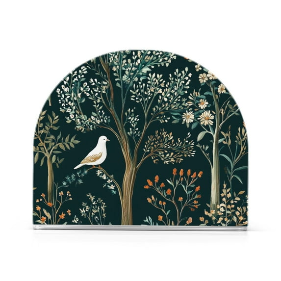 Yayeee Napkin Holder for Table Kitchen Paper Tissue Organization, Floral Forest Scene