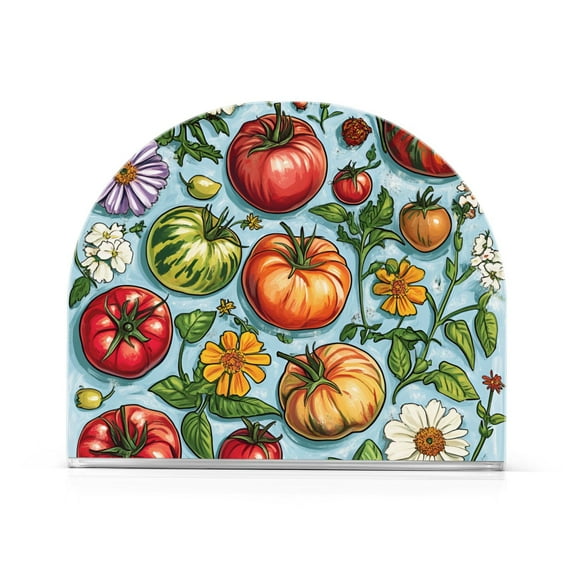 Yayeee Napkin Holder for Table Kitchen Paper Tissue Organization, Floral Tomatoes