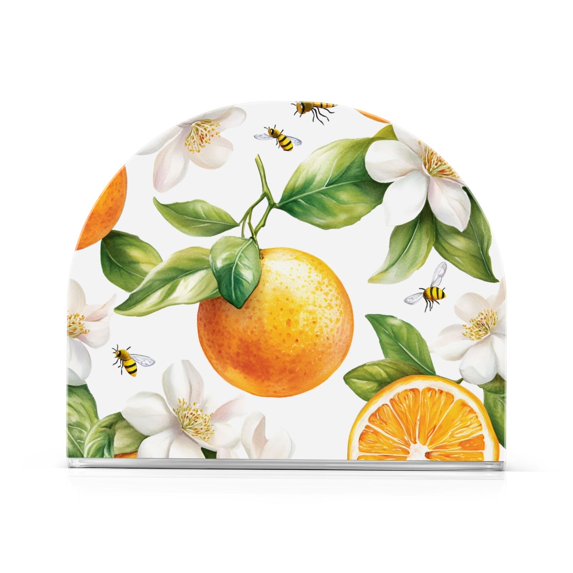 Yayeee Napkin Holder for Table Kitchen Paper Tissue Organization, Floral Watercolor Oranges