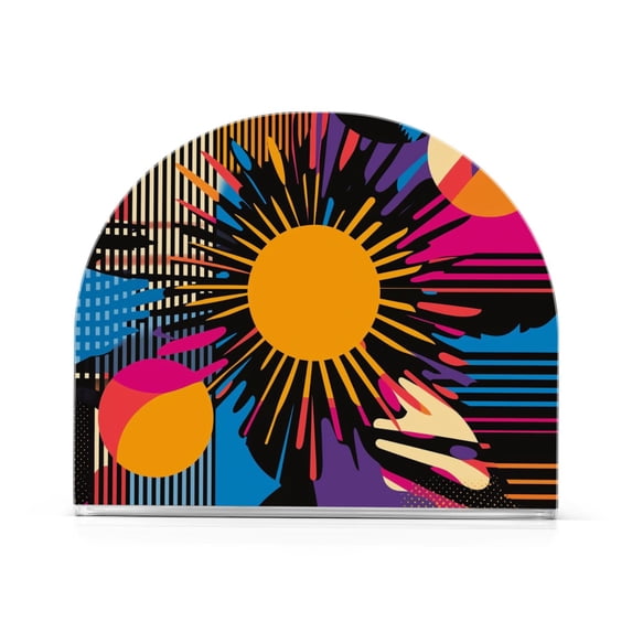 Yayeee Napkin Holder for Table Kitchen Paper Tissue Organization, Futuristic Circles