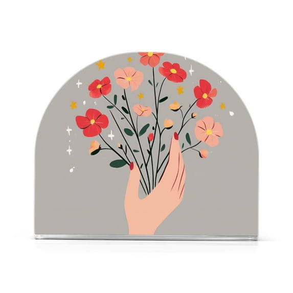Yayeee Napkin Holder for Table Kitchen Paper Tissue Organization, Gray Flower