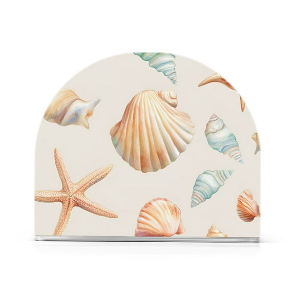 Yayeee Napkin Holder for Table Kitchen Paper Tissue Organization, Gray Seashell