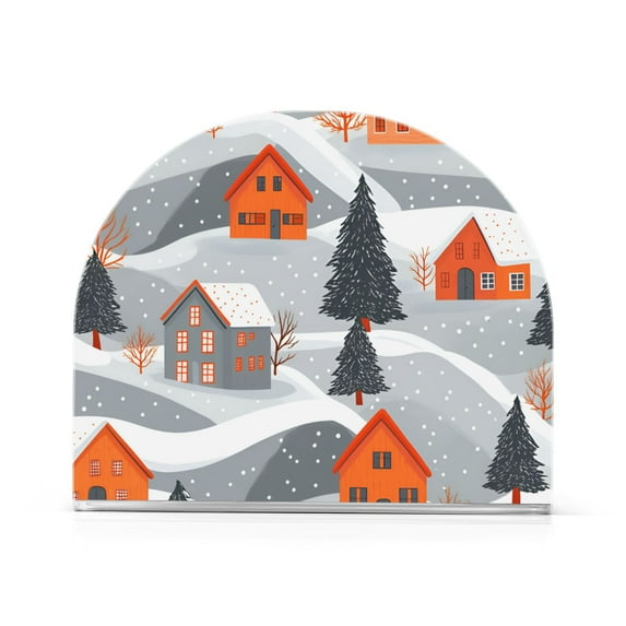 Yayeee Napkin Holder for Table Kitchen Paper Tissue Organization, Gray Snow Houses