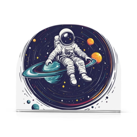 Yayeee Napkin Holder for Table Kitchen Paper Tissue Organization, Green Astronaut Planet