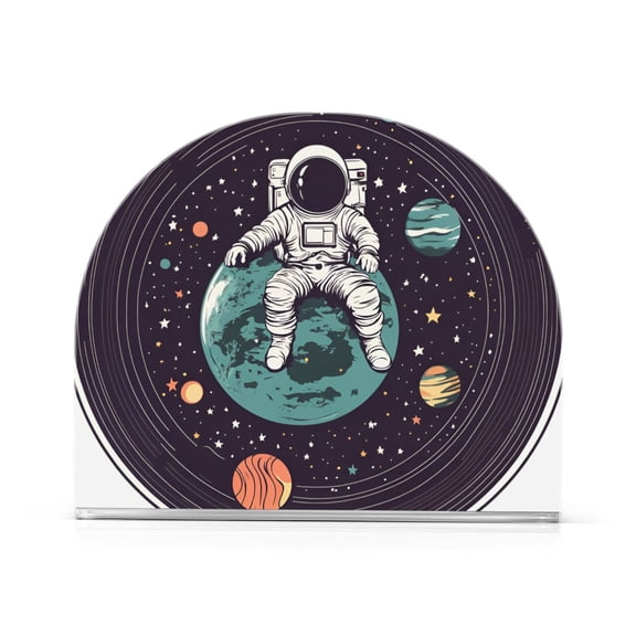 Yayeee Napkin Holder for Table Kitchen Paper Tissue Organization, Green Astronaut Stars