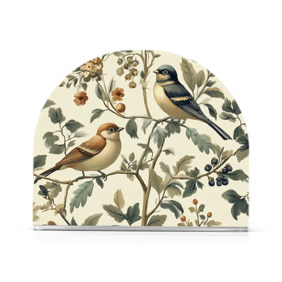 Yayeee Napkin Holder for Table Kitchen Paper Tissue Organization, Green Birds