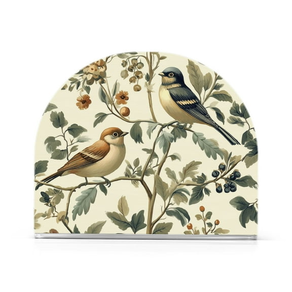 Yayeee Napkin Holder for Table Kitchen Paper Tissue Organization, Green Birds