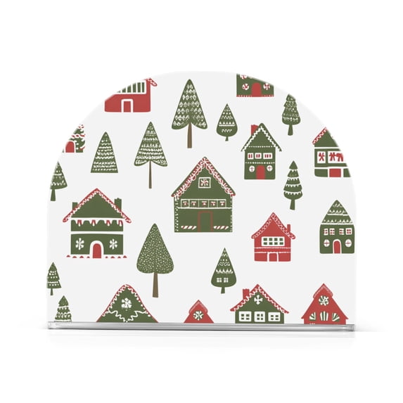 Yayeee Napkin Holder for Table Kitchen Paper Tissue Organization, Green Christmas House