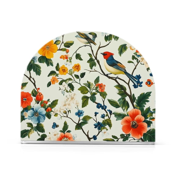 Yayeee Napkin Holder for Table Kitchen Paper Tissue Organization, Green Floral Pattern