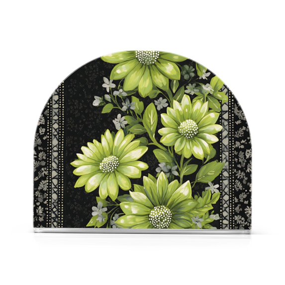 Yayeee Napkin Holder for Table Kitchen Paper Tissue Organization, Green Flowers