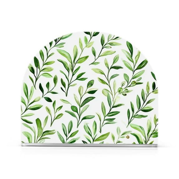 Yayeee Napkin Holder for Table Kitchen Paper Tissue Organization, Green Leafy Pattern