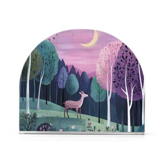 Yayeee Napkin Holder for Table Kitchen Paper Tissue Organization, Green Night Deer