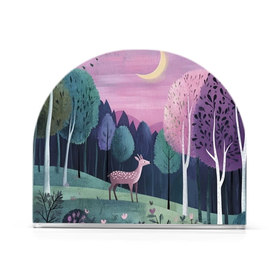 Yayeee Napkin Holder for Table Kitchen Paper Tissue Organization, Green Night Deer